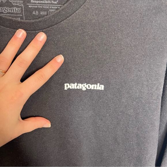 Patagonia Line Logo Ridge Print Long Sleeve Crewneck Shirt Regular Fit Medium - Picture 3 of 6